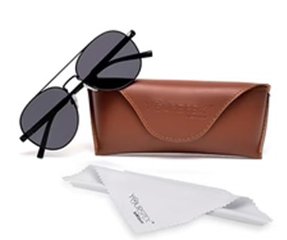 Black Aviator Style UV Sunglass