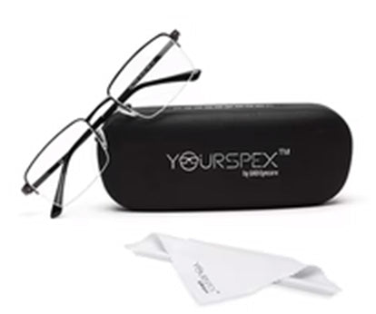 HALF RIM METALLIC GREY EYEGLASS FOR MEN