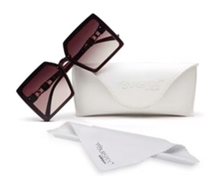 Gradient Dark Brown Square UV Sunglass for Women