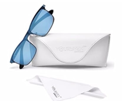 Trendy Glossy Blue Sunglass with Blue Mirror Lens