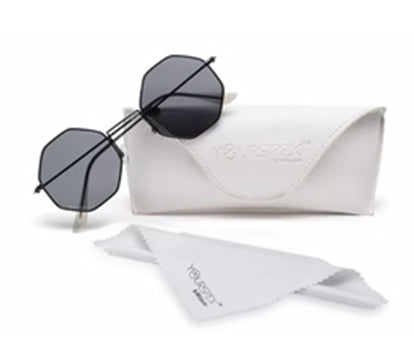 Black Hexagon Unisex UV Protected Unisex Sunglass