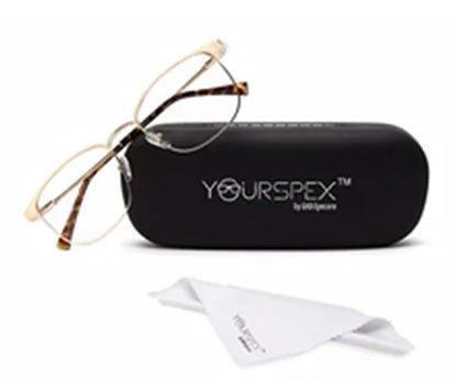 GOLDEN CLUBMASTER EYEGLASSES WITH TORT TEMPLE