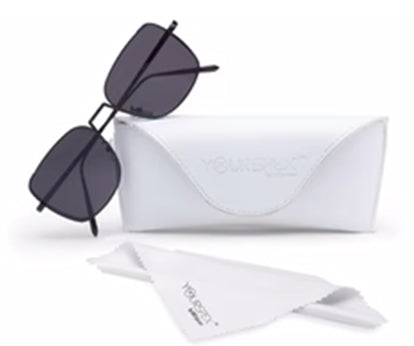 Black Metal Square UV Sunglass for Men