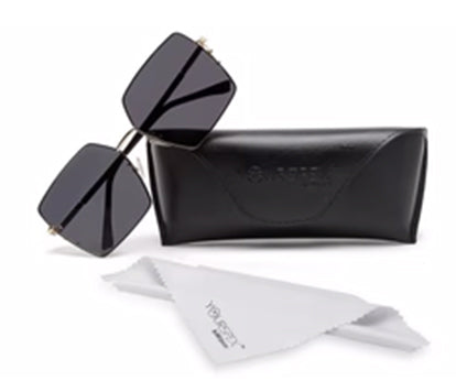 Black Large Square UV Protection Sunglasses for Women