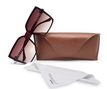 Brown Large Square UV Sunglass for Women