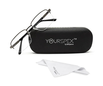 METALLIC GREY HALF RIM UNISEX FRAME