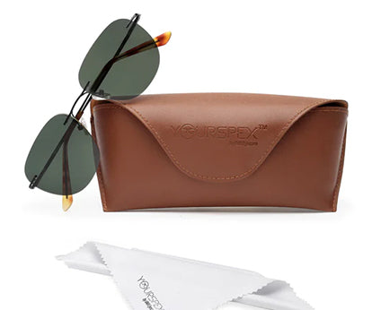 Rimless Square Black Sunglasses