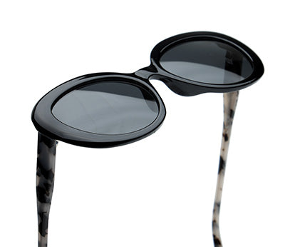YourSpex-Bold Round Black UV 400 Acetate Sunglasses-Medium-Round