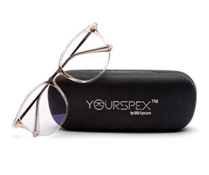 Gradient Transparent Beige Square Eyeglass for Women