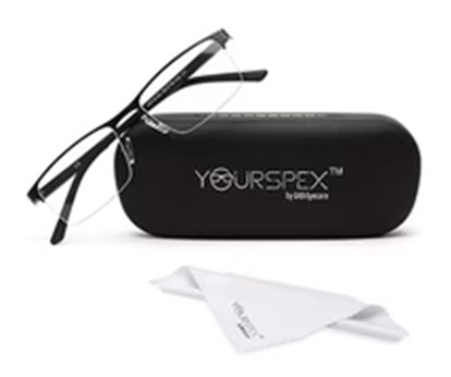 BLACK HALF RIM RECTANGULAR EYEGLASSES FOR MEN