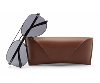 Zenith UV400 Titanium black aviator polarized large unisex sunglasses