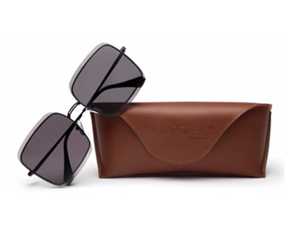 Black Rectangle UV Sunglass for Men