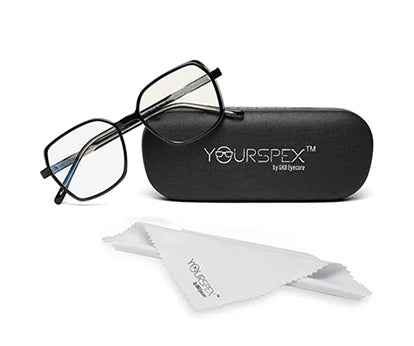 Black Glossy Square Shaped Eyeglasses - Computer Spex (Zero Power)