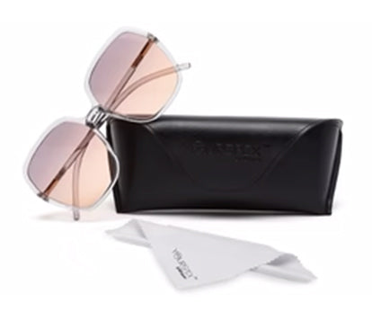 Gradient UV 400 Pink Transparent Square Sunglass for Women
