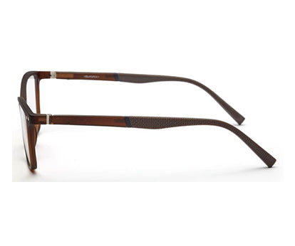 Brown Matte Rectangle Clip-On Eyeglasses for Men and Women
