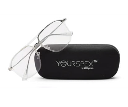 Transparent Irregular Silver Simple Glasses for Men