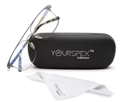 Grey Matte Rectangle Eyeglasses for Men