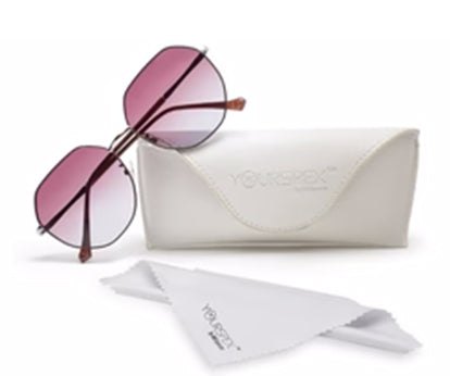 Gradient Red Oval Shape UV Protection Sunglass for Women