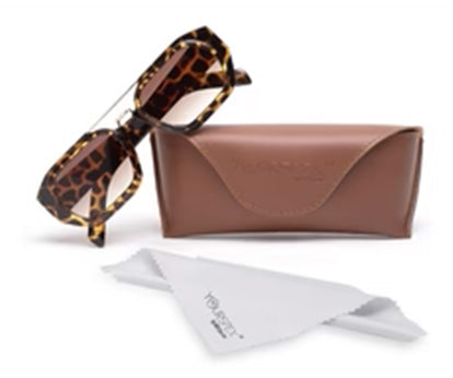 Tort Brown Rectangular Vintage  UV Protected Sunglass