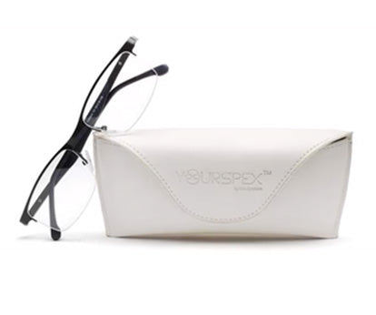 Black Rectangle Half-Rim Glasses for Men