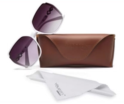 White Irregular Shaped UV 400 Sunglass for Women