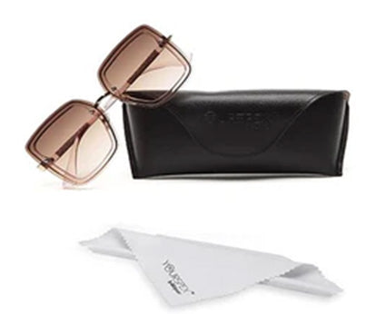 Light Brown Pink Large Squared UV Sunglass