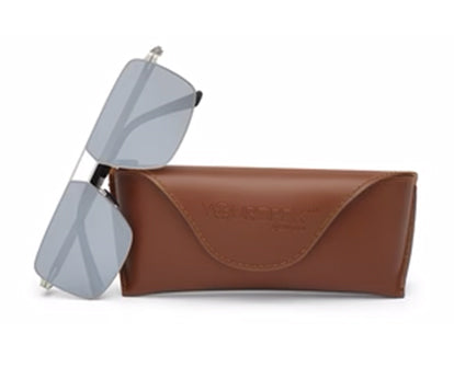 Zenith UV400 Titanium Silver Grey Rectangle Polarized Goggles for Men