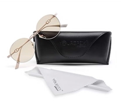 Light Brown Round Shaped UV Sunglass