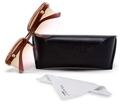 Brown Clubmaster Half Rim with Gradient Brown UV Sunglasses for Women