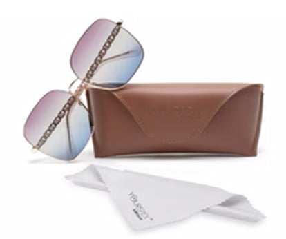 Gradient Purple Blue Oversized Square UV Protection Sunglass for Women