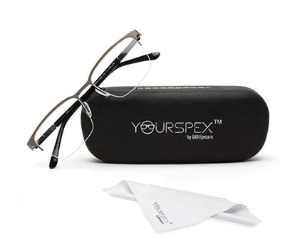 METAL BLACK RECTANGLE EYEGLASSES FOR MEN