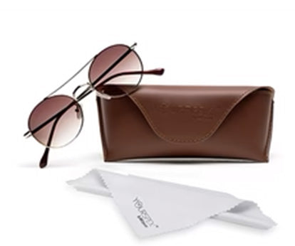 Gradual Brown Round Shaped UV Sunglass
