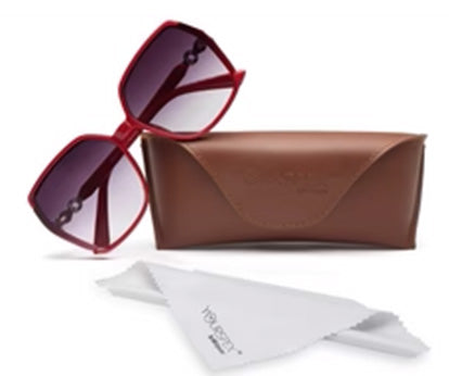 Red Irregular Shaped UV 400 Polarised Sunglass for Women