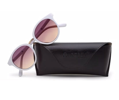 White Oval Full Rim Acetate Frame Sunglass for Women