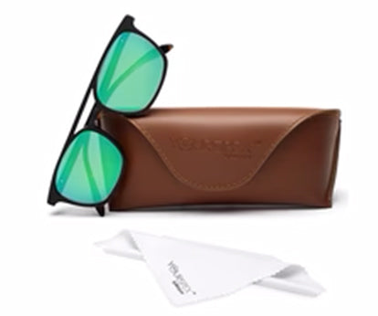 Vintage Square Green Mirror Travel Sunglasses
