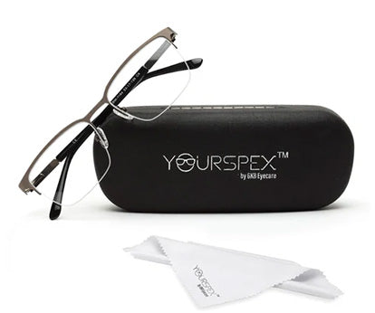METAL BLACK RECTANGLE EYEGLASSES FOR MEN