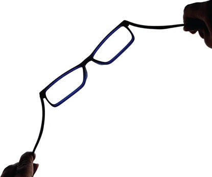 Black Glossy YourSpex Flex Rectangle Eyeglass for Men
