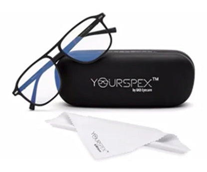Dark Blue Square Clip-On Eyeglasses for Men