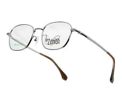 Zenith Titanium Silver Square Spectacles