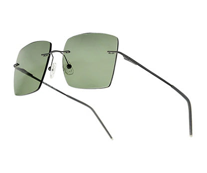 Everyday Unisex Green Square Sunglasses