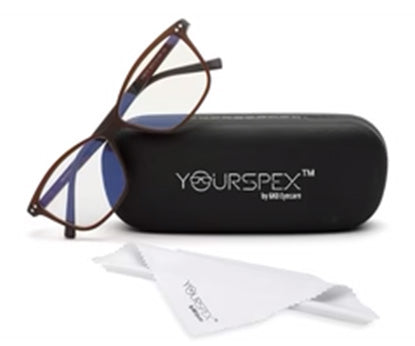 Brown Matte Rectangle Clip-On Eyeglasses for Men and Women