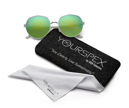 Blue-Green Mirrored Oval 400UV Protected Sunglasses For Women