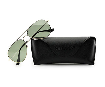 GoldPilot Aviator Green Lens Classic Shade Sunglasses