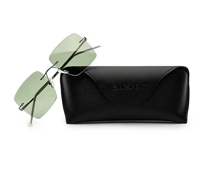 Everyday Unisex Green Square Sunglasses