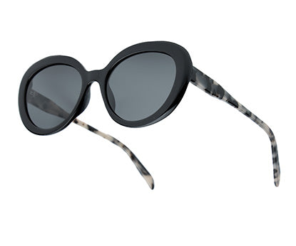 YourSpex-Bold Round Black UV 400 Acetate Sunglasses-Medium-Round