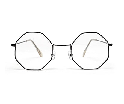 Black Hexagon Full Rim Unisex - Computer Spex (Zero Power)