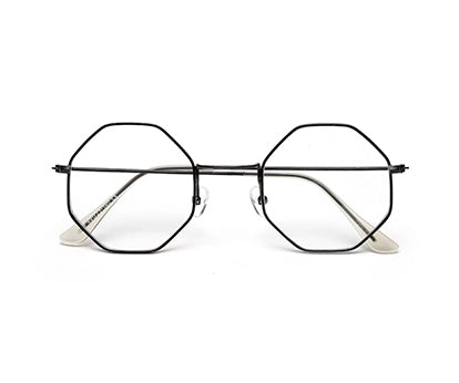 Black Hexagon Full Rim Unisex - Computer Spex (Zero Power)