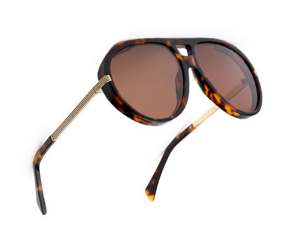 YourSpex-Bold Tortshell Acetate Sunglasses-Large-Aviator