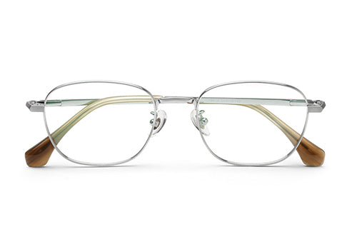 Zenith Titanium Full Rim Metallic Silver Unisex Frame with Silver and Brown Temple