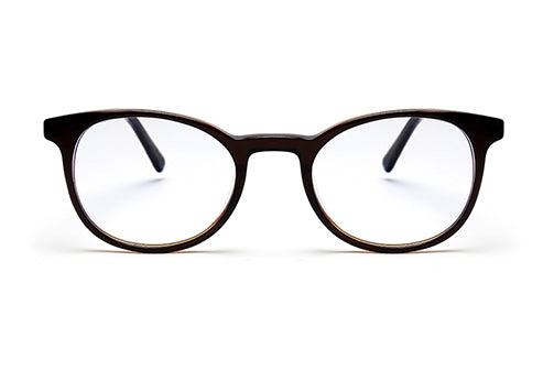 Dark Brown Oval Shape Acetate Designer Unisex Eyeglass Frames